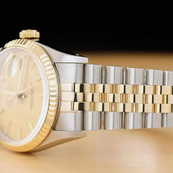 SALE! ROLEX MEN'S 18K CHAMPAGNE FACTORY WATCH - Picture 4 of 7